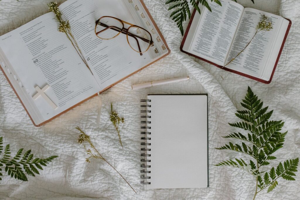 A serene open Bible in a natural setting, symbolizing peace and trust in God's Word