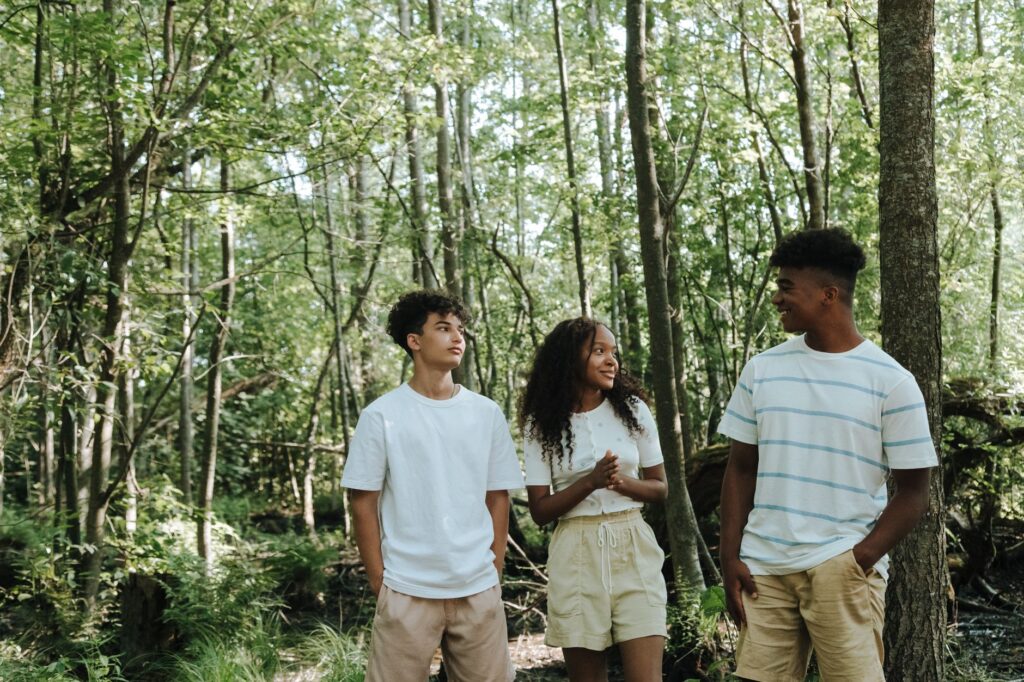 Friends enjoying a walk together, illustrating the support and joy found in healthy friendships